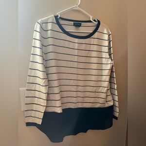 Nue Options Black and White Striped Sweater XL